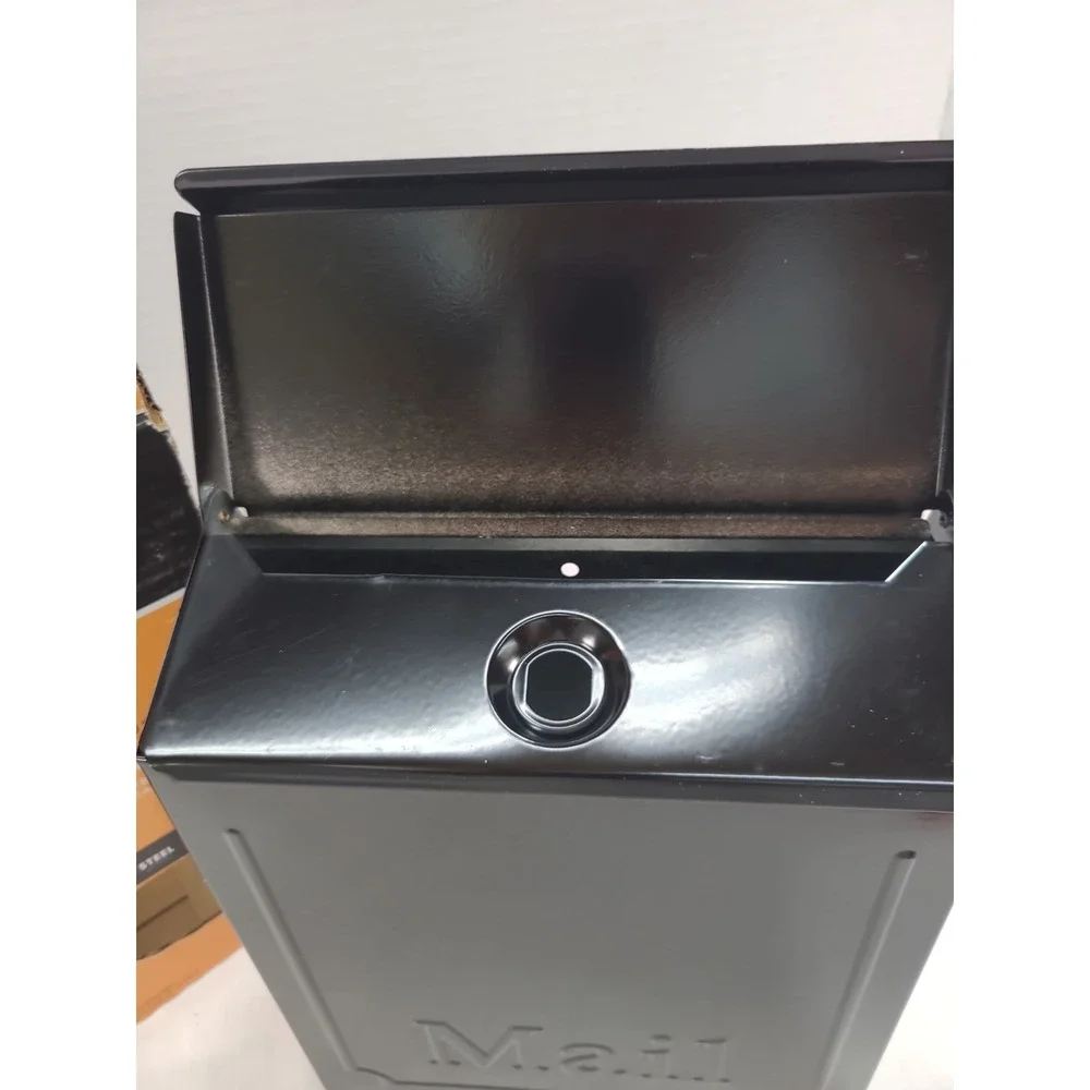 Gibraltar Locking Vertical Mailbox Townhouse Wall‎ Mount Galvanized Steel Black